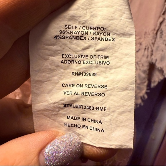 Peach Ruffled Bell Sleeve Blouse - Picture 5 of 5